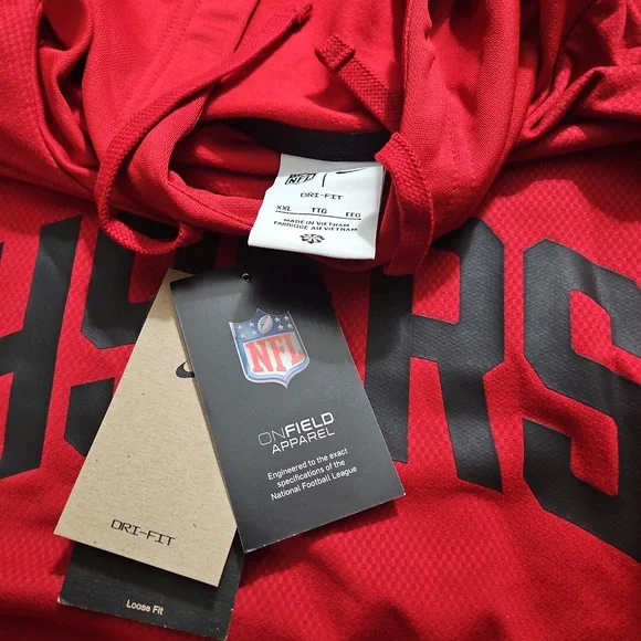 49ers Red Hoodie. Nike. NWT. High Quality Dri Fit Material. - Picture 7 of 9